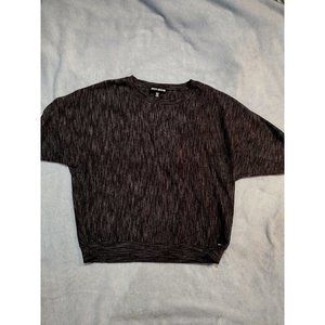 DKNY Jeans Womens Medium Heathered Gray Dolman Short Sleeved Sweater Blouse